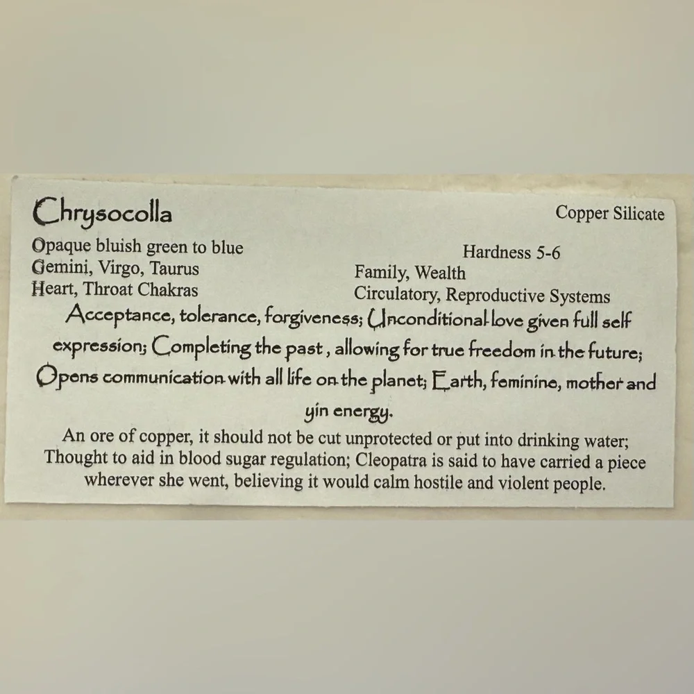 Size 7 Chrysocolla in a Silver Metal ring Setting - One of a Kind Handcrafted - Picture 9 of 9